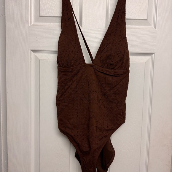 Shade & Shore Chocolate Lace-Up Swimwear - Picture 1 of 6